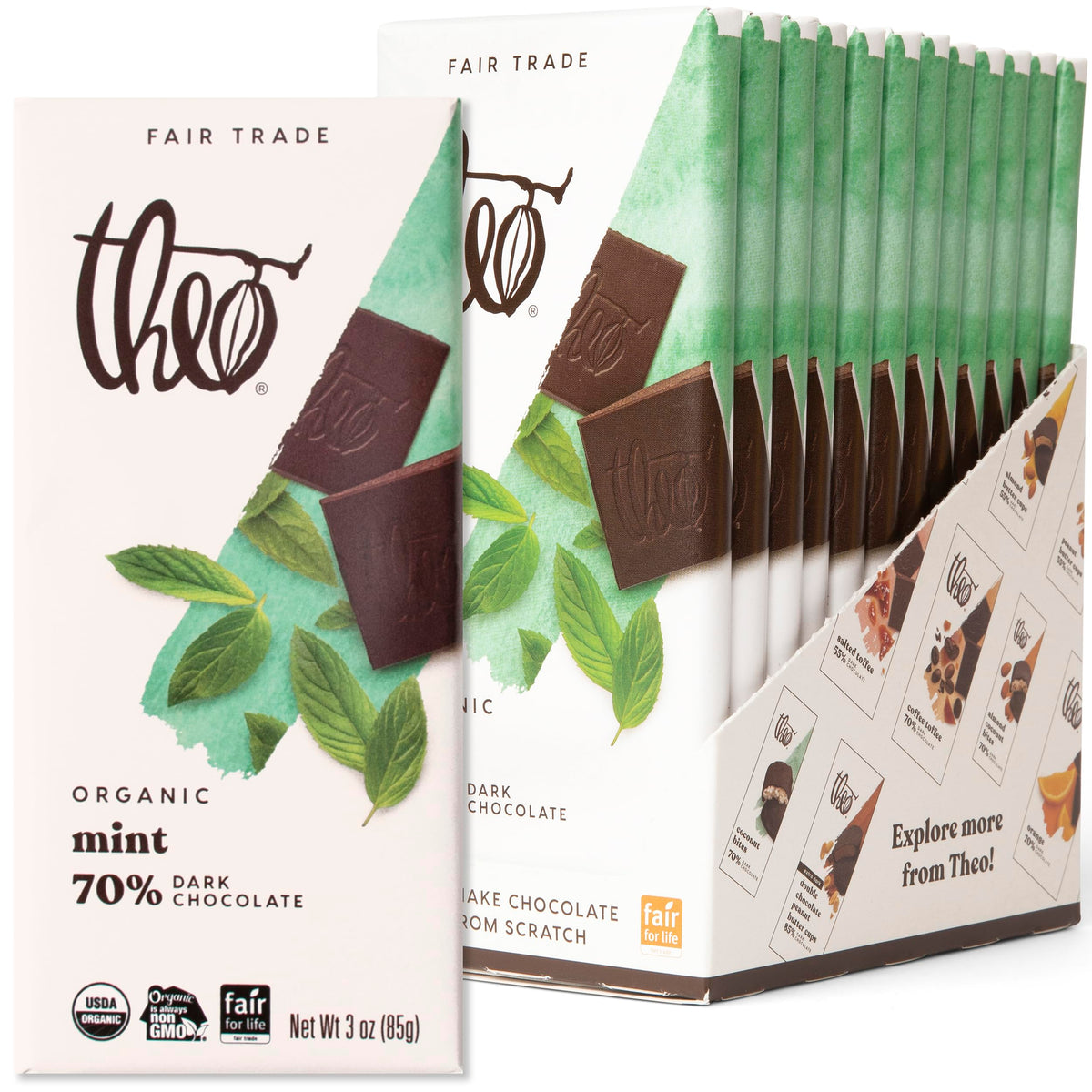 Theo Chocolate Sea Salt Organic Dark Chocolate Bar, 70% Cacao