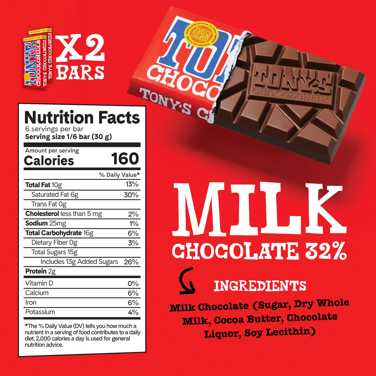 Tony's Chocolonely Milk Chocolate Bar