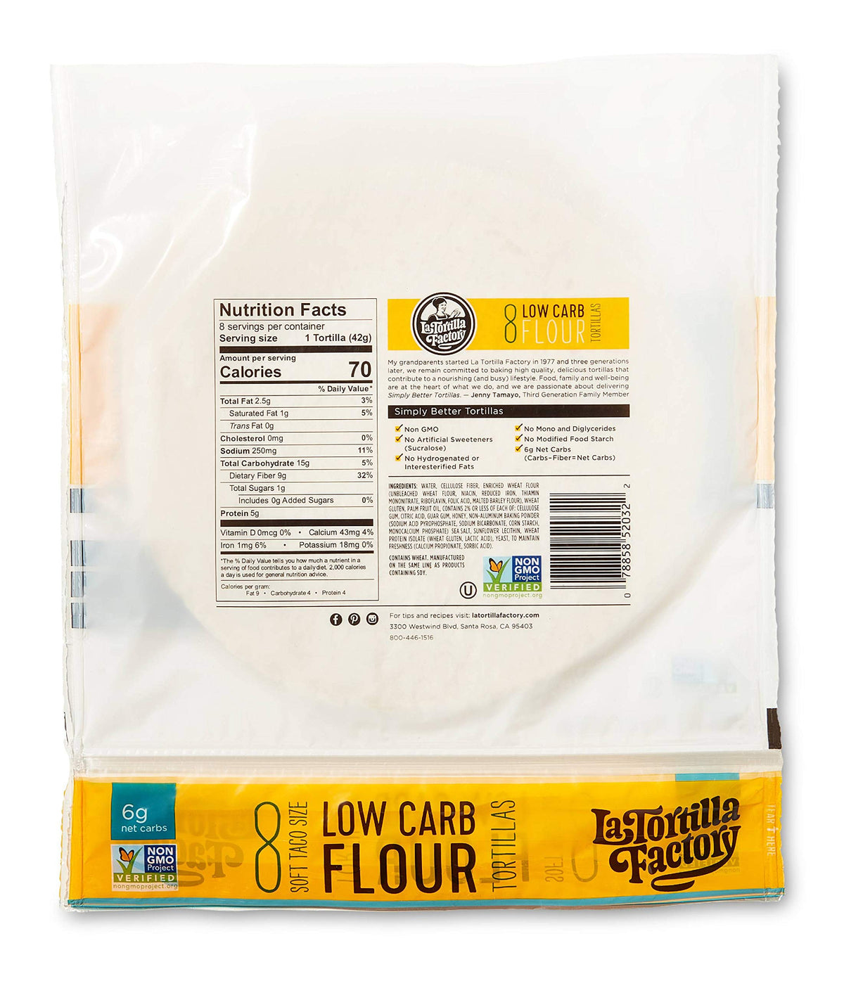 La Tortilla Factory Low Carb Tortillas (Pack of 6)