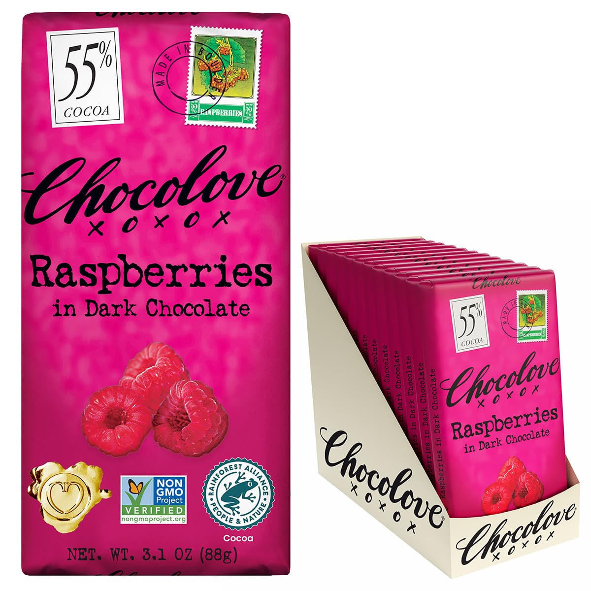 Raspberries Dark Chocolate Bars