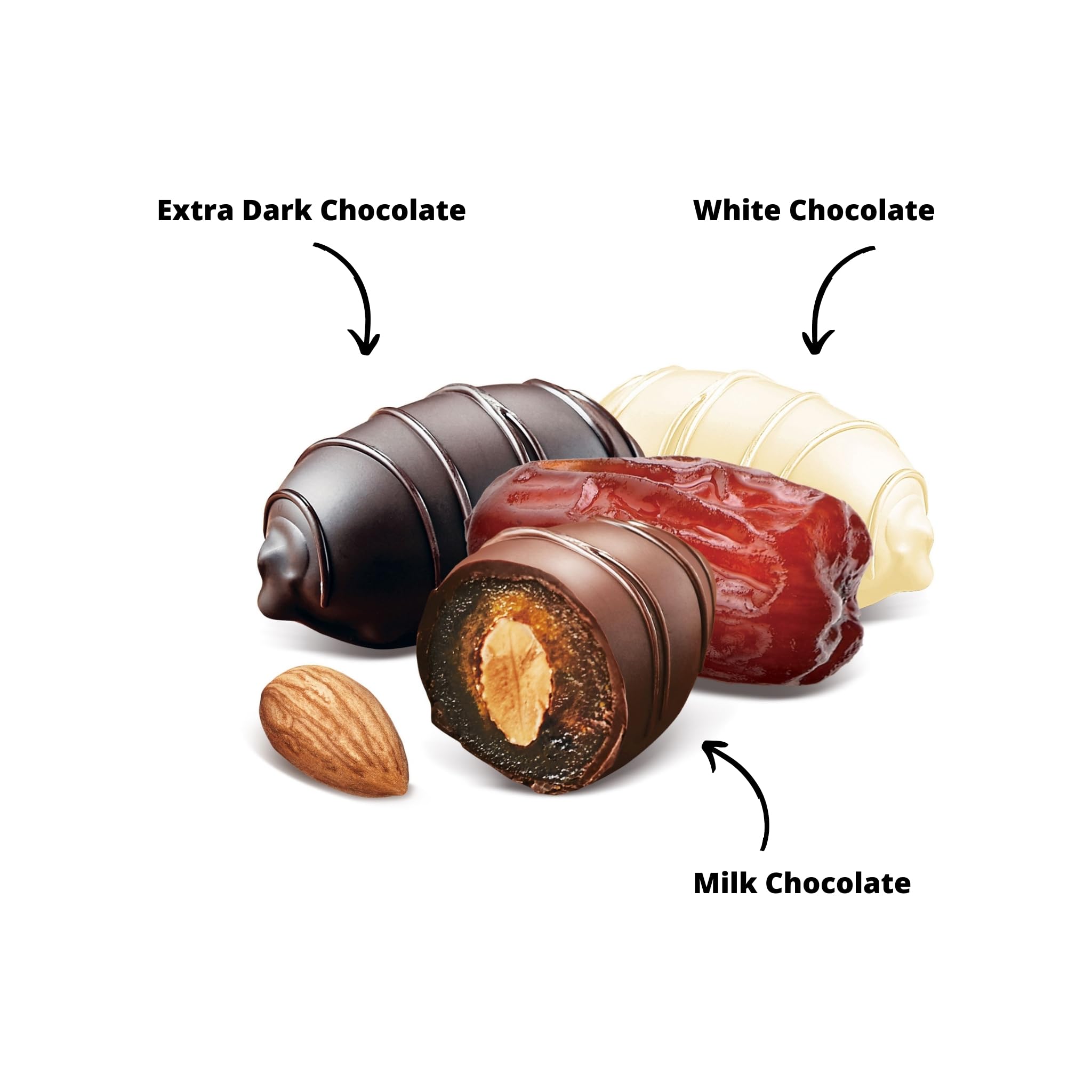 Chocolate Covered Almond Stuffed Dates