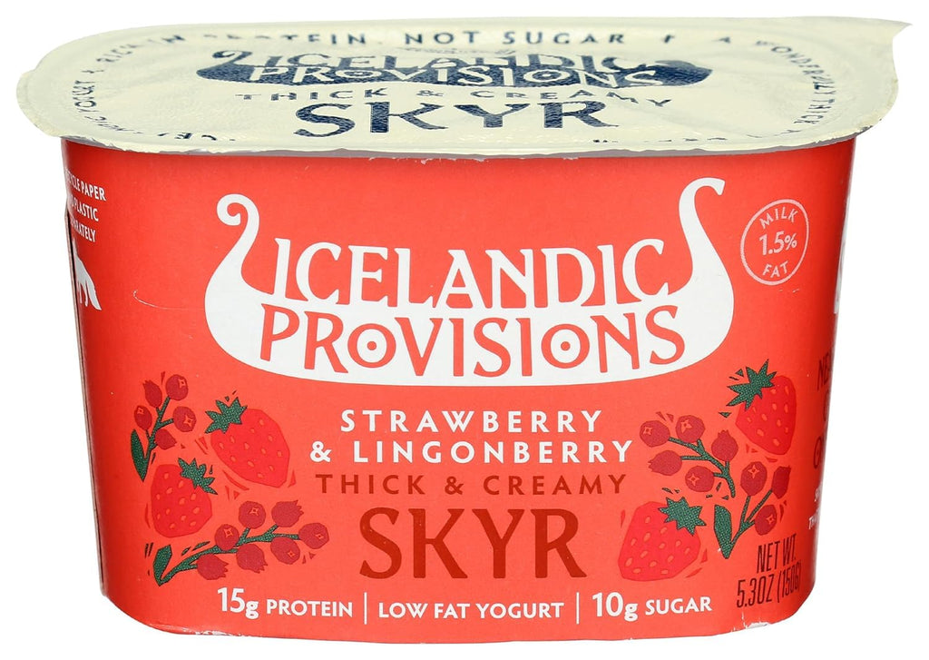 Icelandic Provisions Skyr 1.5% Strawberry Lingonberry Yogurt