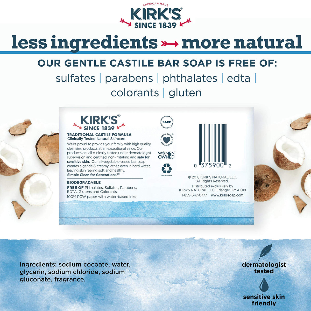 Kirk's Original Coco Castile Bar Soap