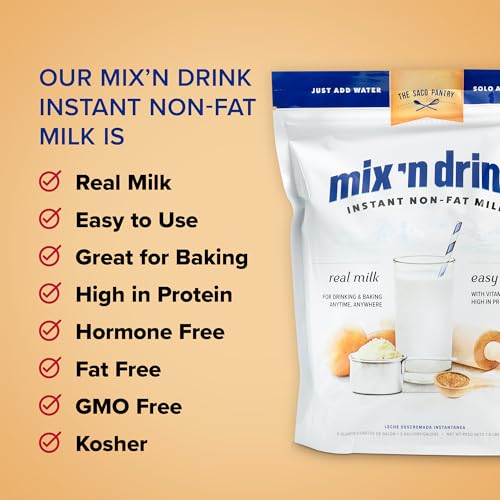 Makes 3 Quarts High Calcium and Protein Mix 'N Drink Instant Skim Milk