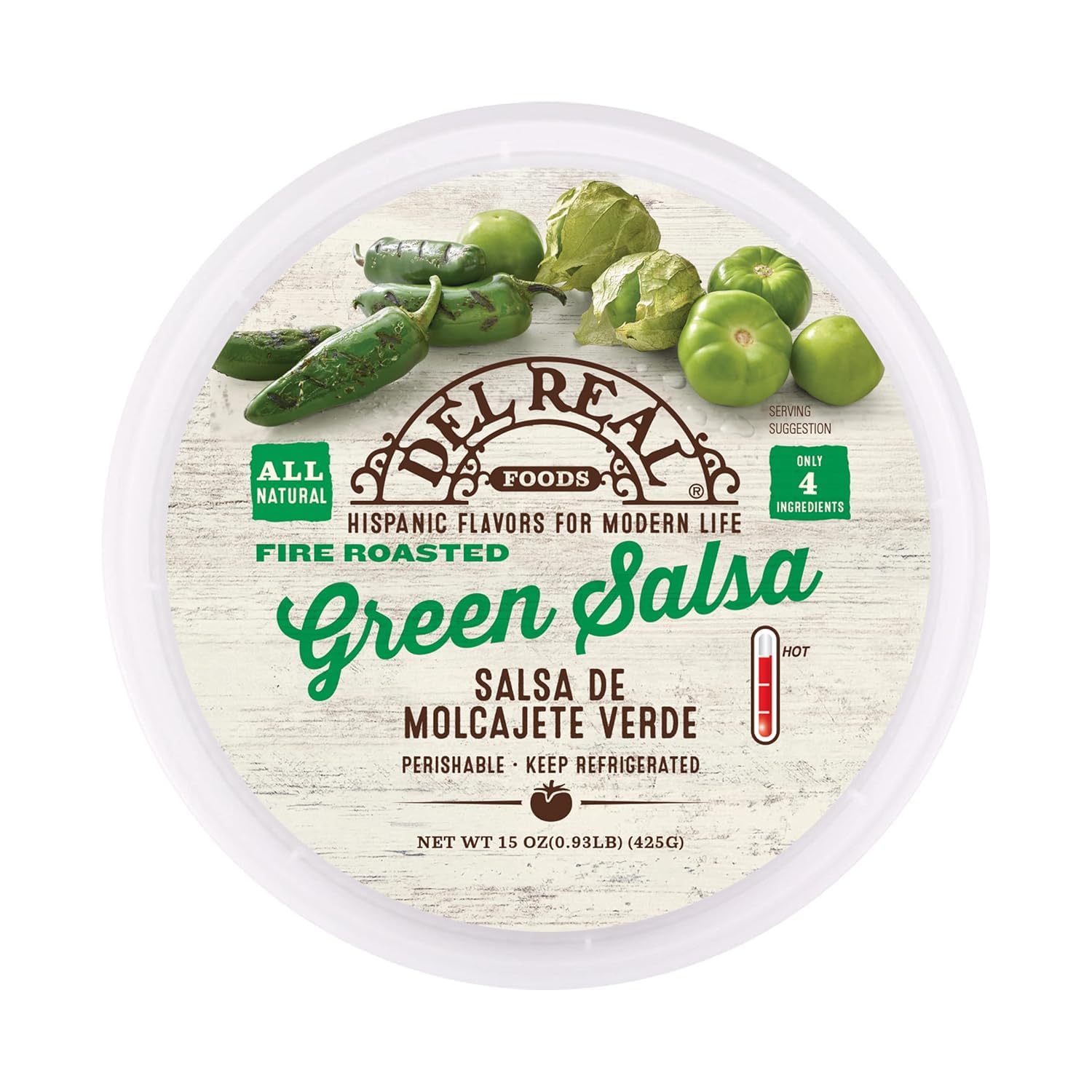 Del Real Foods Fire Roasted Green Salsa