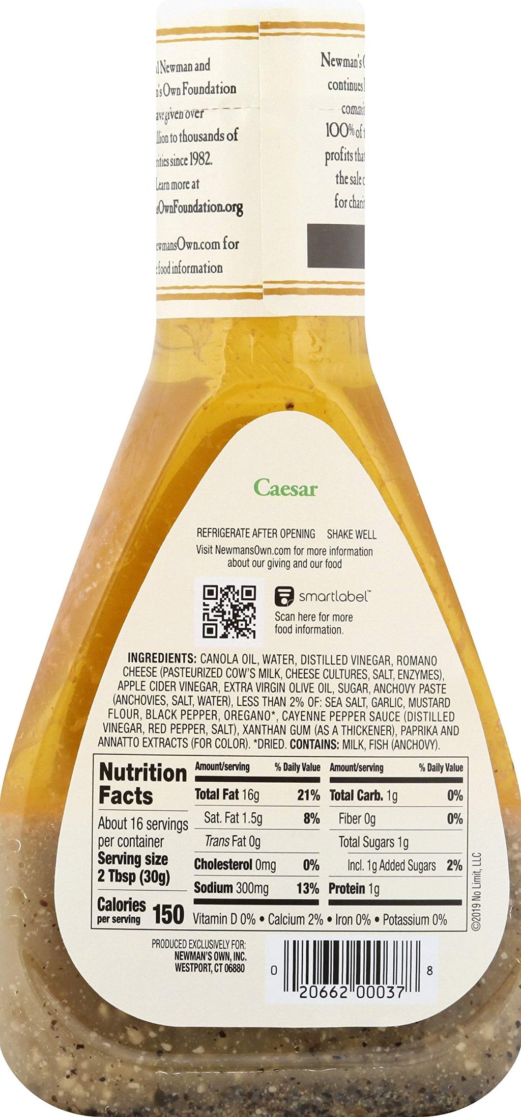 Newman's Own Parmesan Balsamic Vinaigrette Salad Dressing