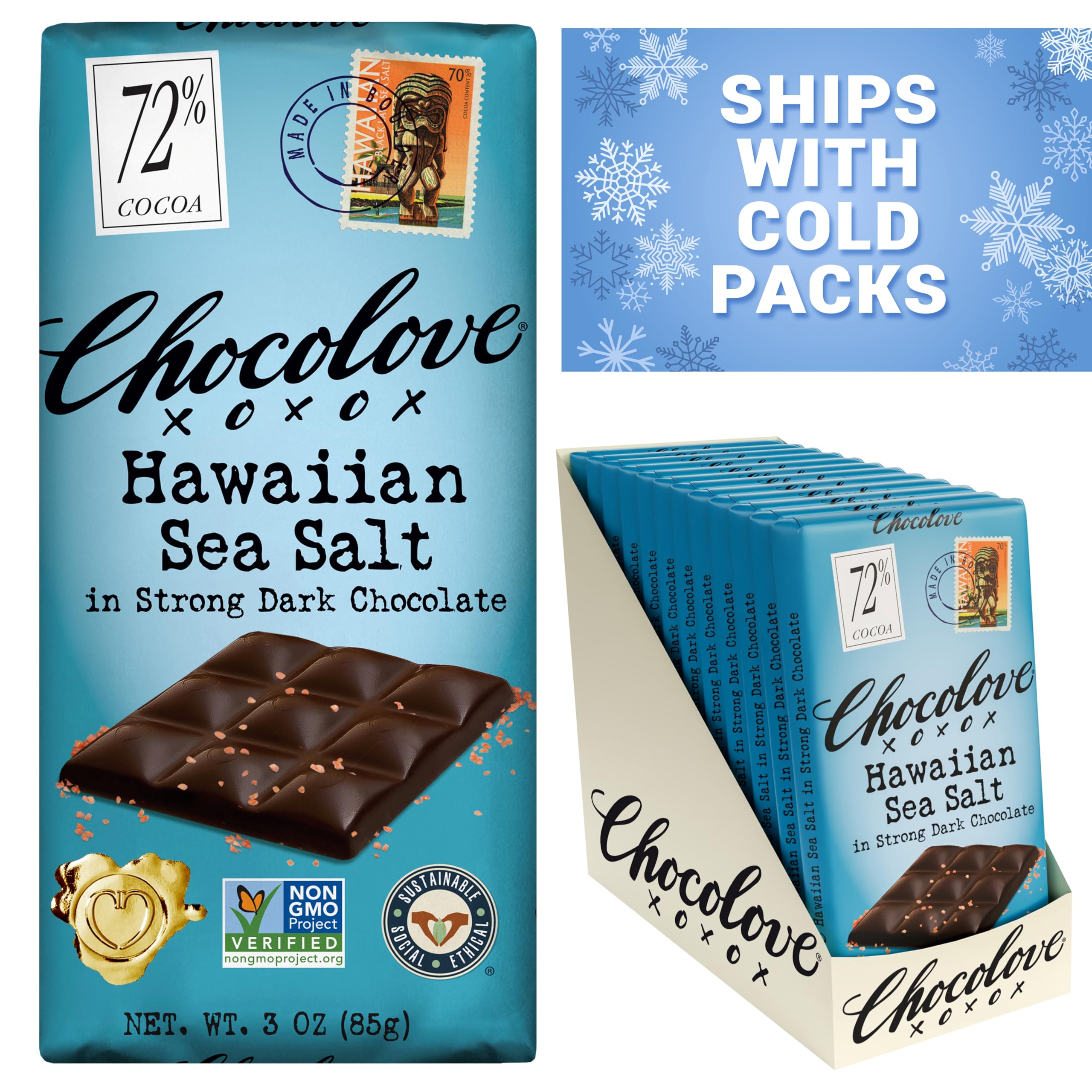 Almonds & Sea Salt Dark Chocolate Bars