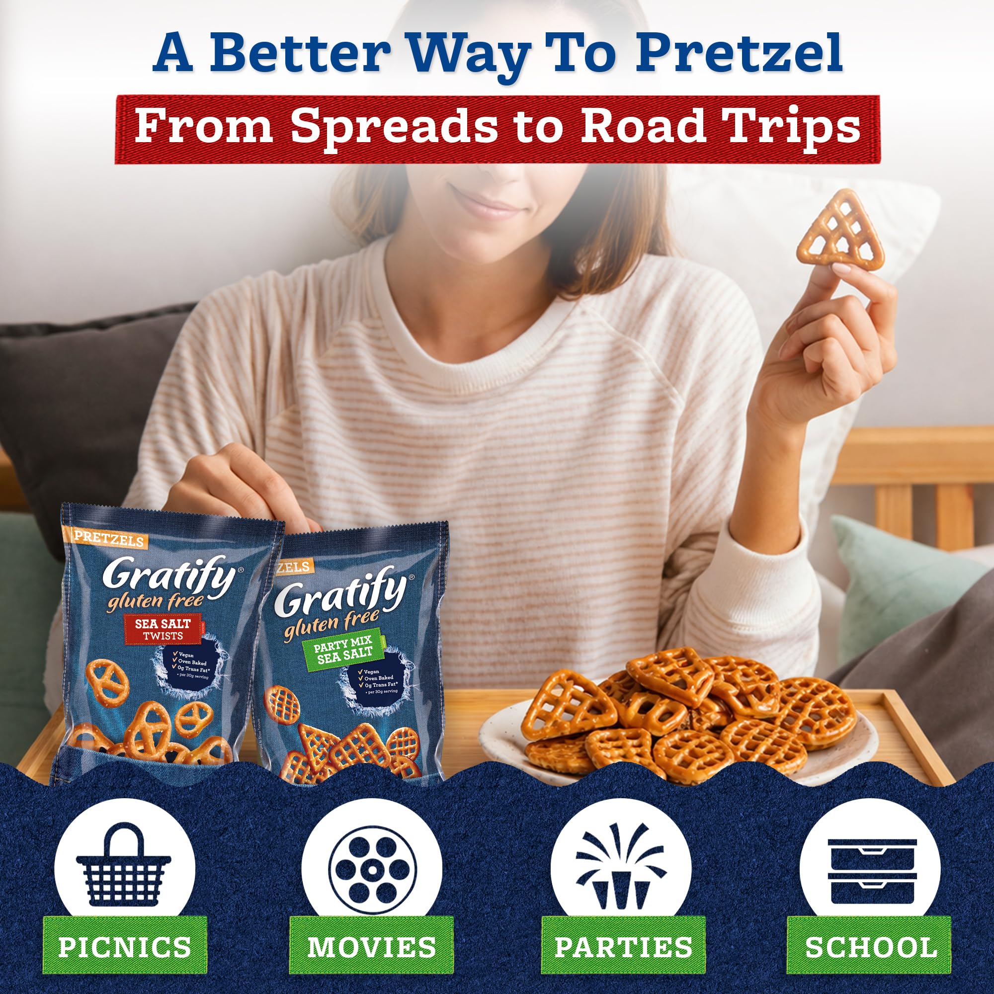 Gratify Sea Salt & Twists Bag and Pretzel Crisps