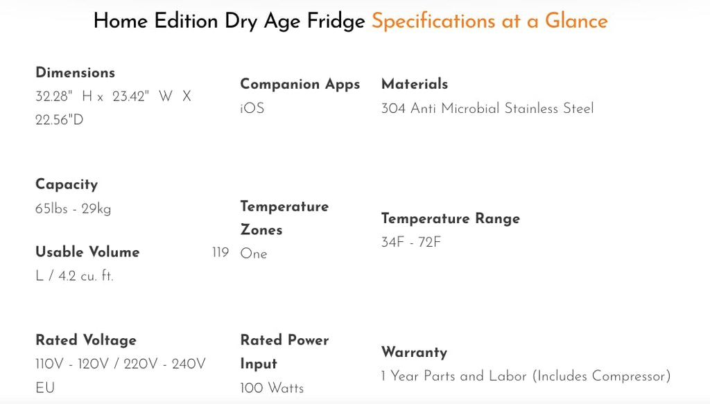 Steak Locker Home Plus Dry Aging Refrigerator — Professional-Grade Meat Ager App-Controlled