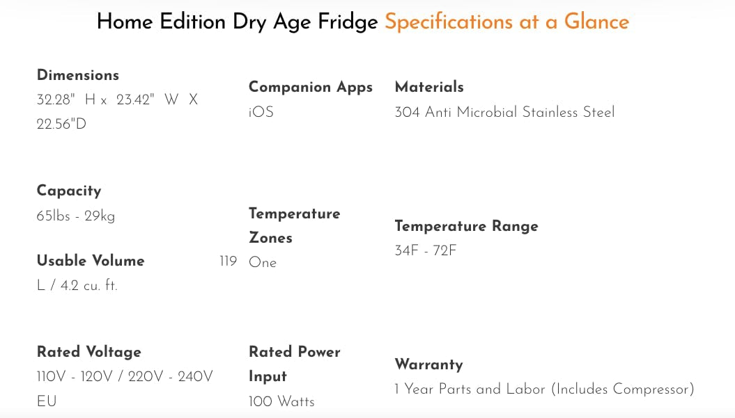 Steak Locker Home Plus Dry Aging Refrigerator — Professional-Grade Meat Ager App-Controlled