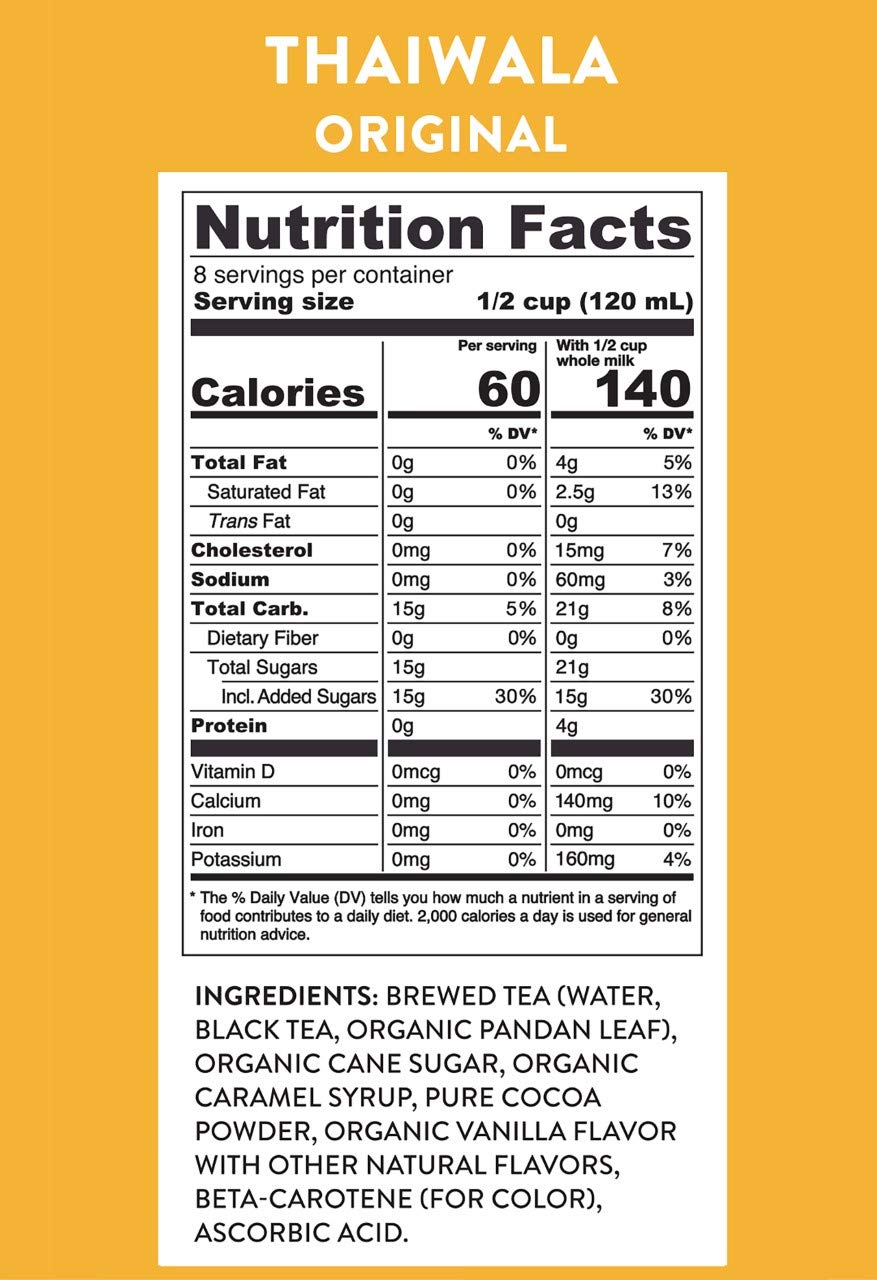 Traditional Thai Tea Concentrate (6 X ) Equal Parts Half and Or Whole Milk