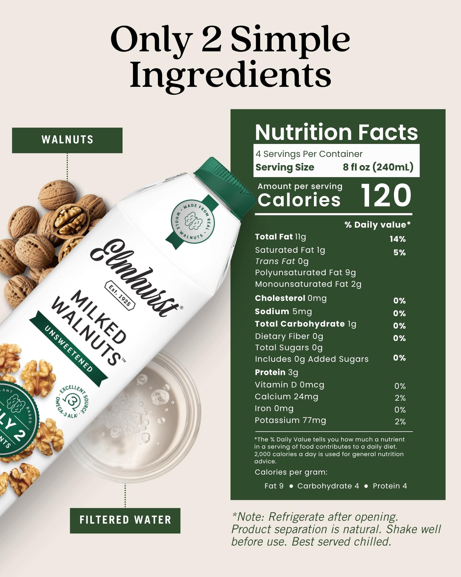 1925 Unsweetened Walnut Milk (6-Pack)