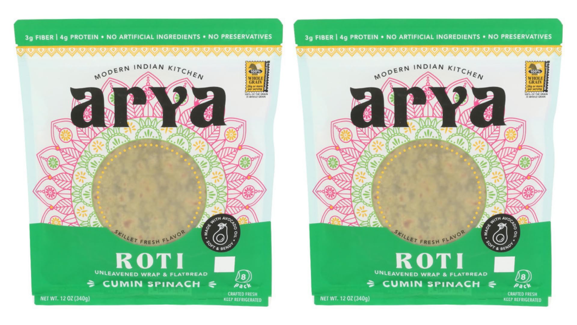 Arya Roti Cumin Spinach (2-Pack)