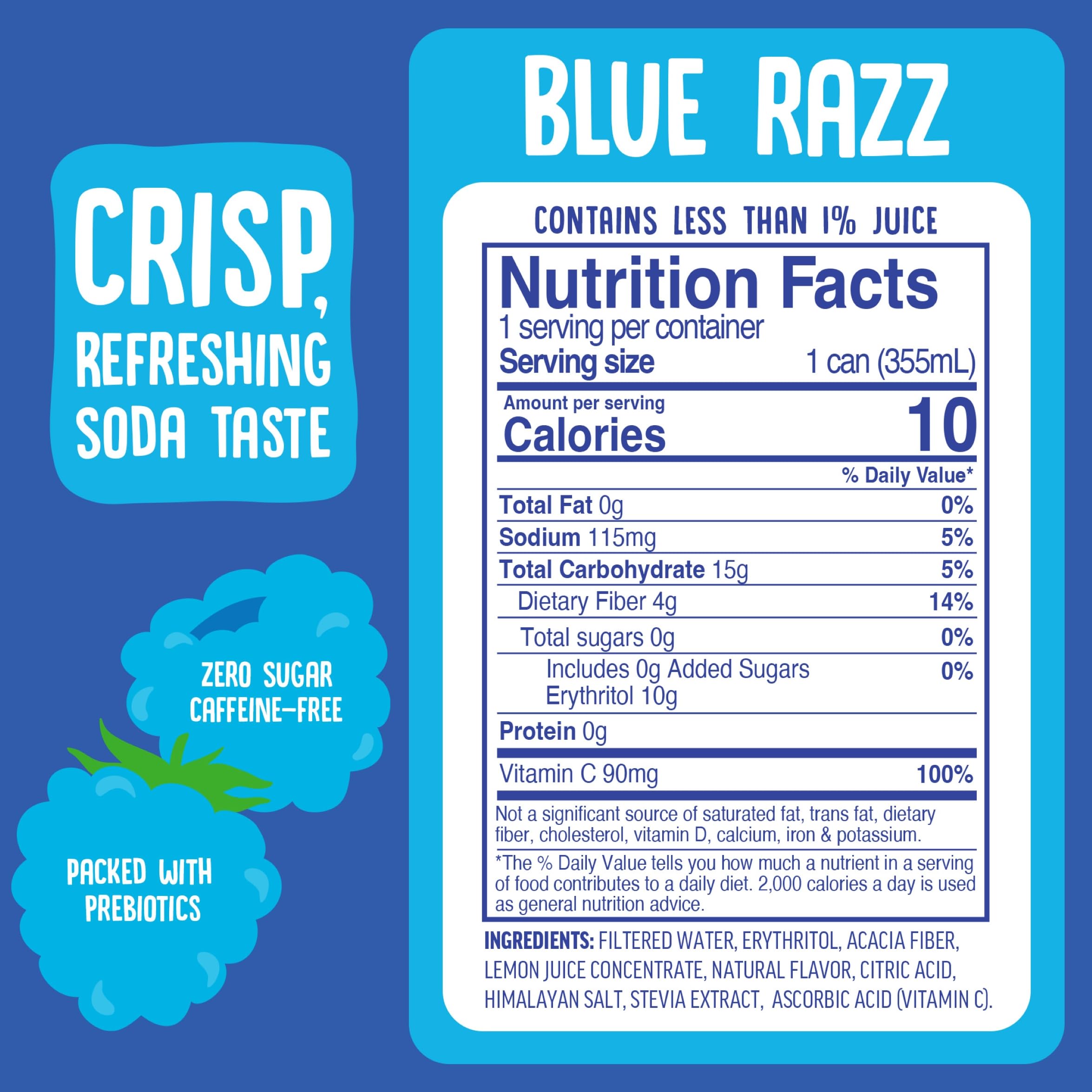 Cove Probiotic Zero Sugar Better-For-You Alternative Refreshing Delicious Drink Soda