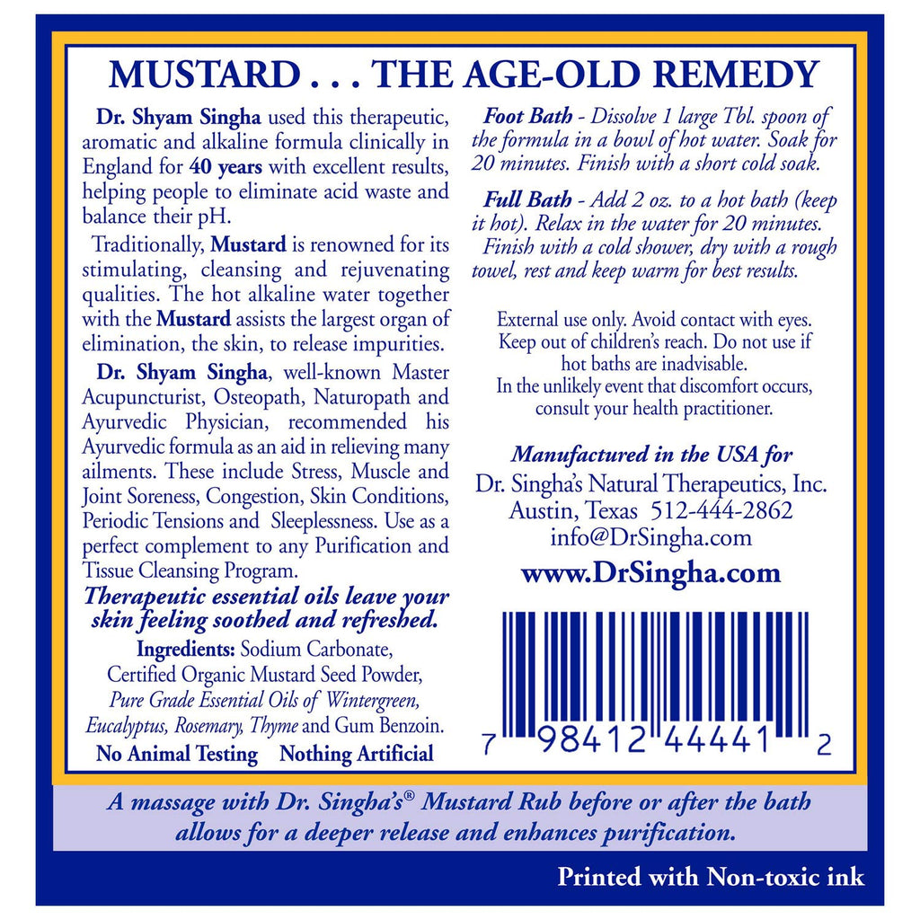 Mustard Bath Soak – Aromatherapy Salts with Seed & Essential Oils For Muscle Relaxation