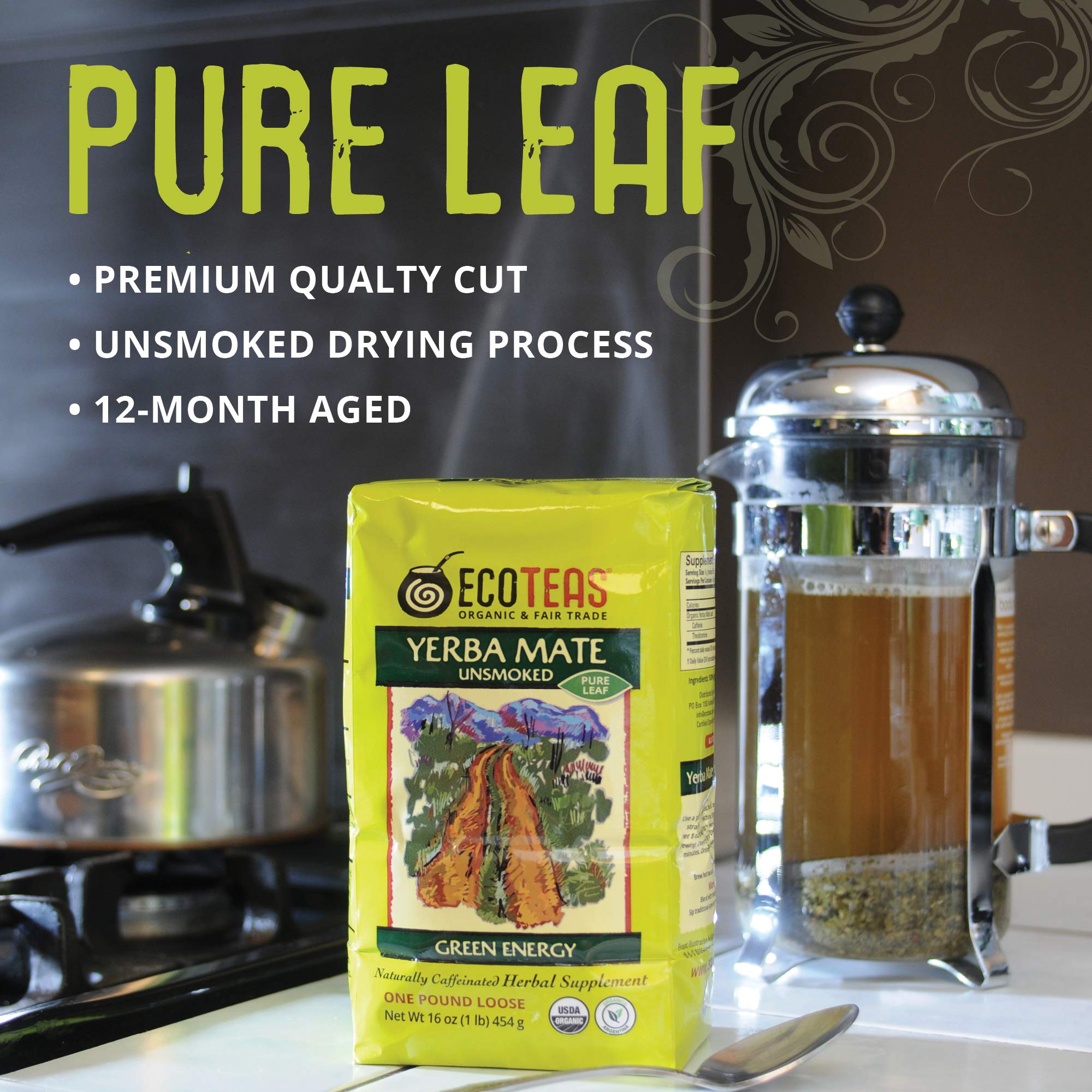 Organic Unsmoked Yerba Mate Tea Pure Loose Leaf