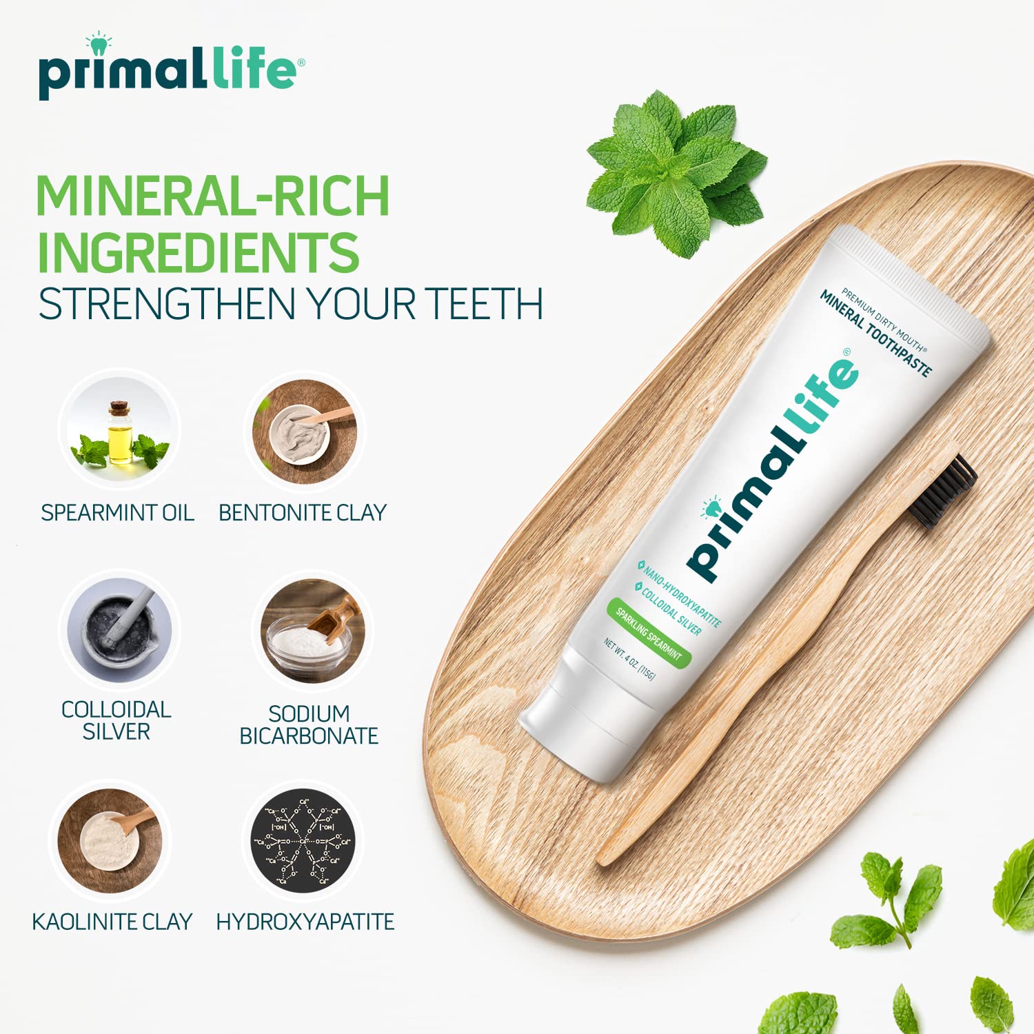 Dirty Mouth Mineral Toothpaste Nano-Hydroxyapatite Colloidal Silver