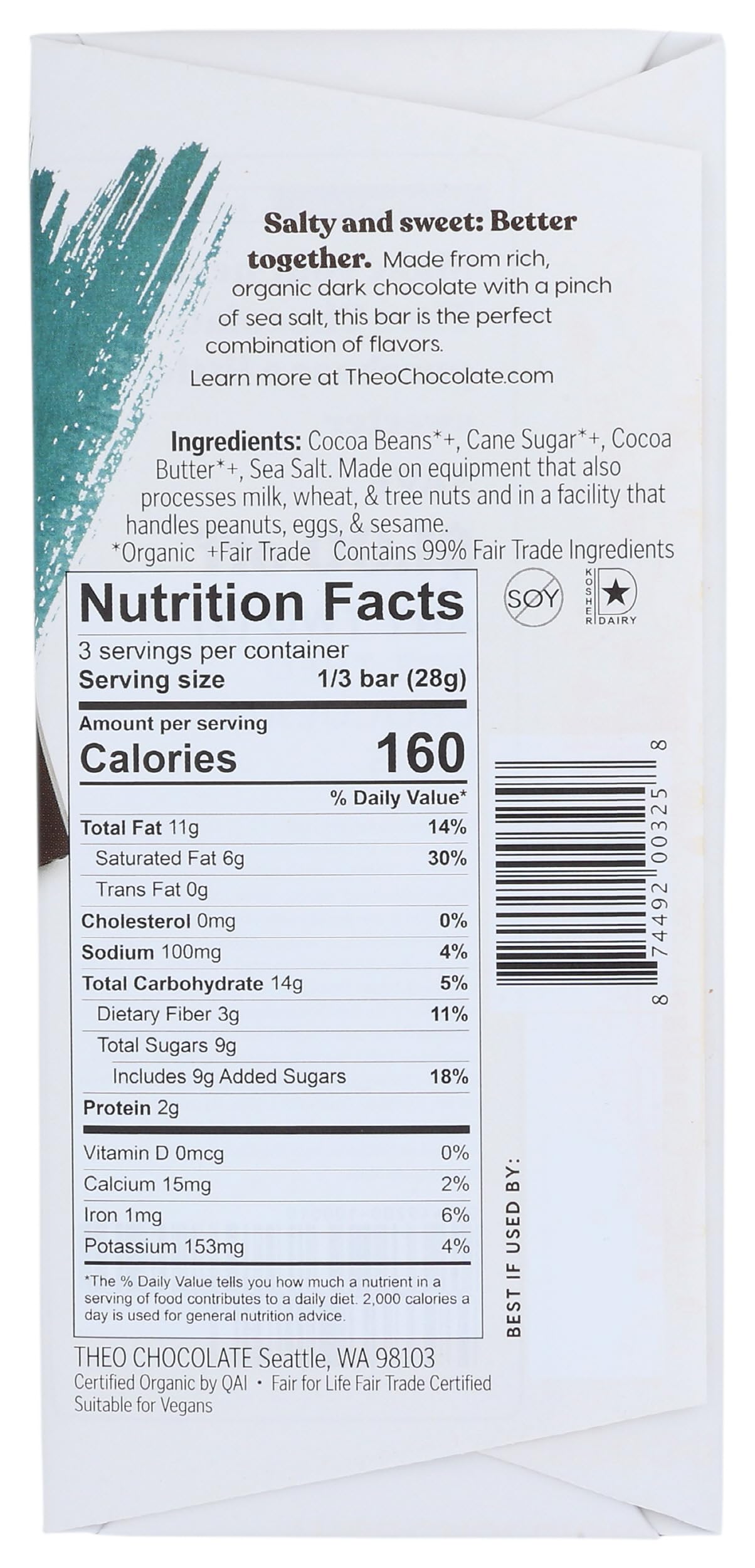 70% Chocolate Sea Salt Dark Bar