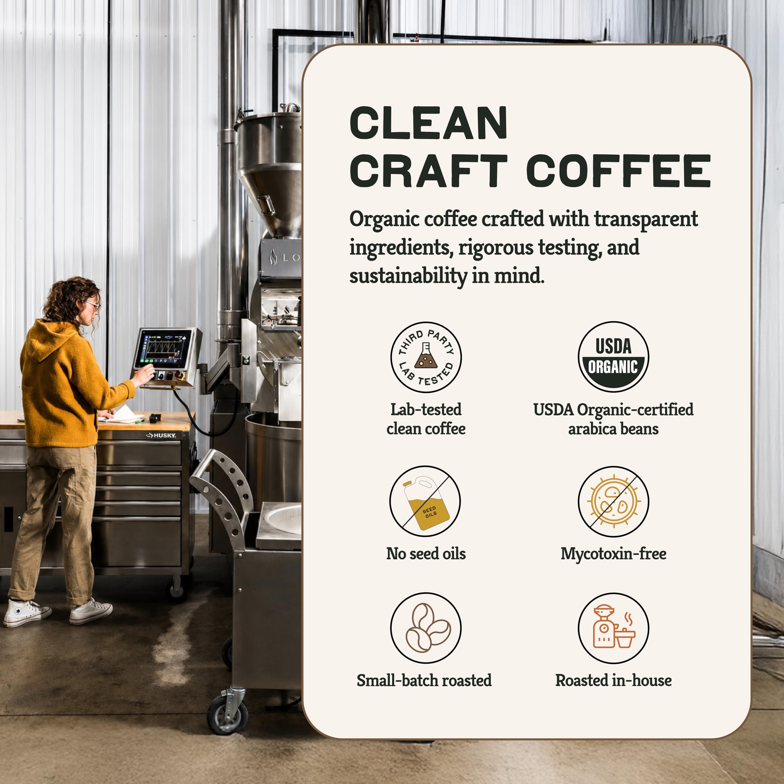 Hiker Lab Tested Mycotoxin Small Batch Roasted Coffee Mold Ground (Compostable Packaging) (Smores)