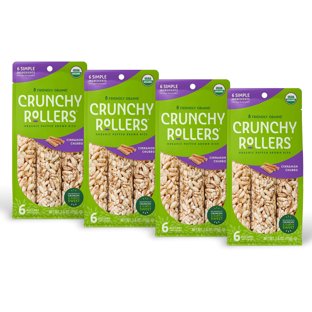 Healthy Rolls Cinnamon Churro ( of 6) Crispy Puffed Rice Crunchy Rollers