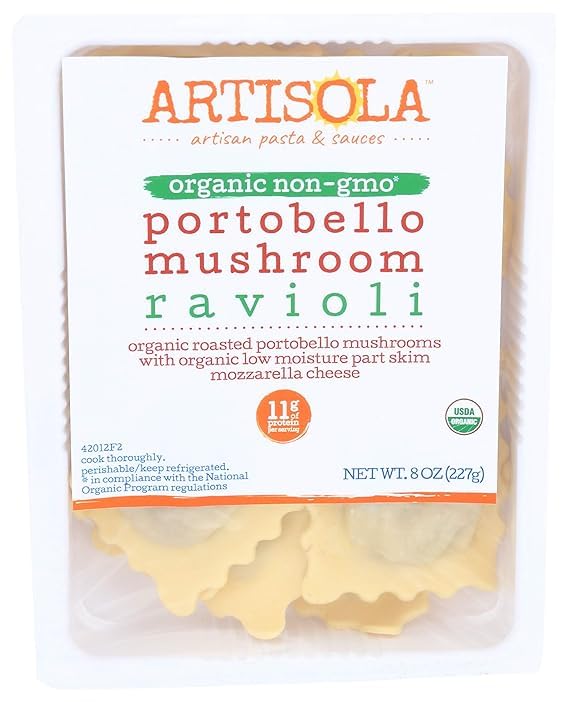 Artisola Portobello Mushroom Ravioli Pasta