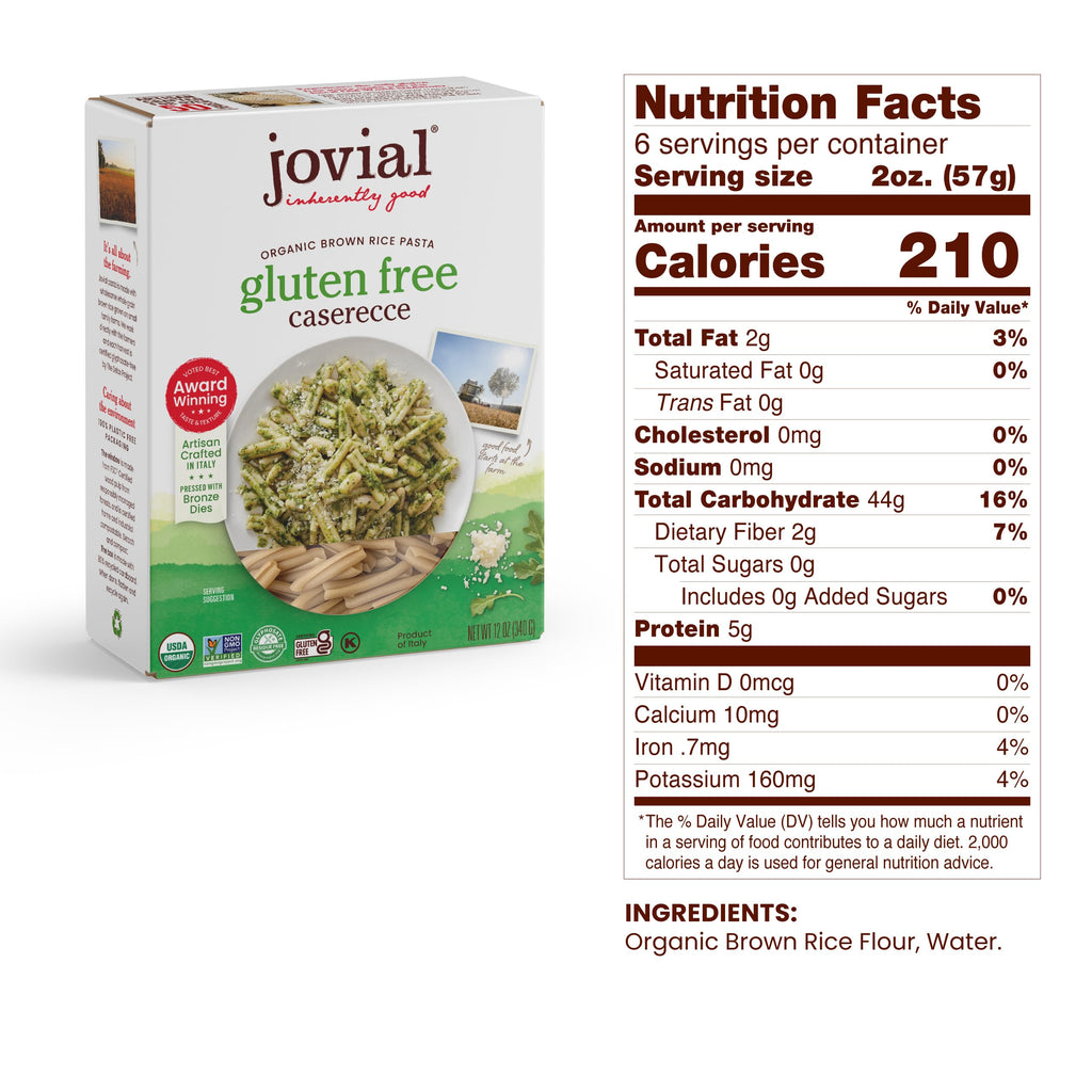 Whole Grain Brown Rice Caserecce Pasta