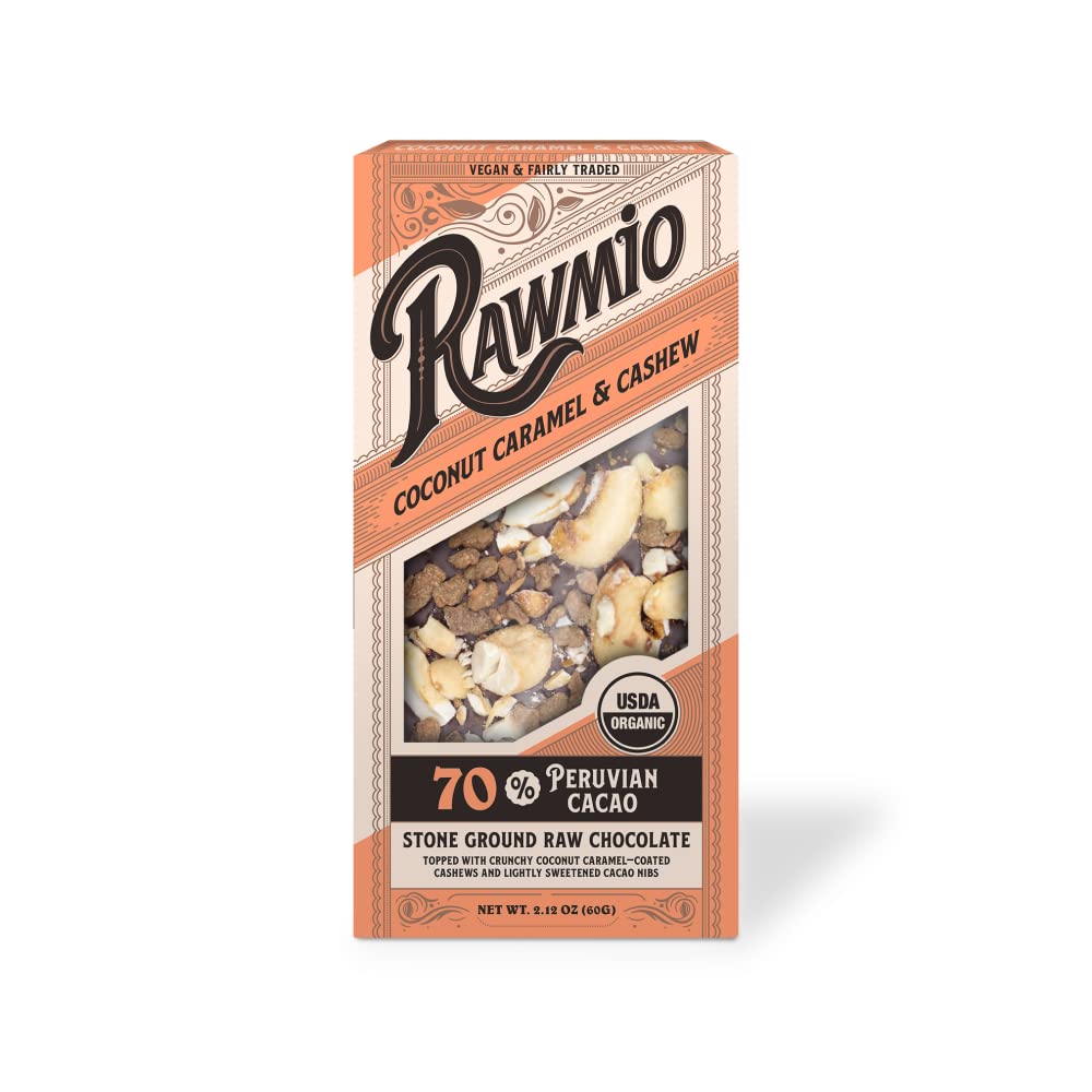 Coconut Caramel & Crushed Cashew Bark . Raw