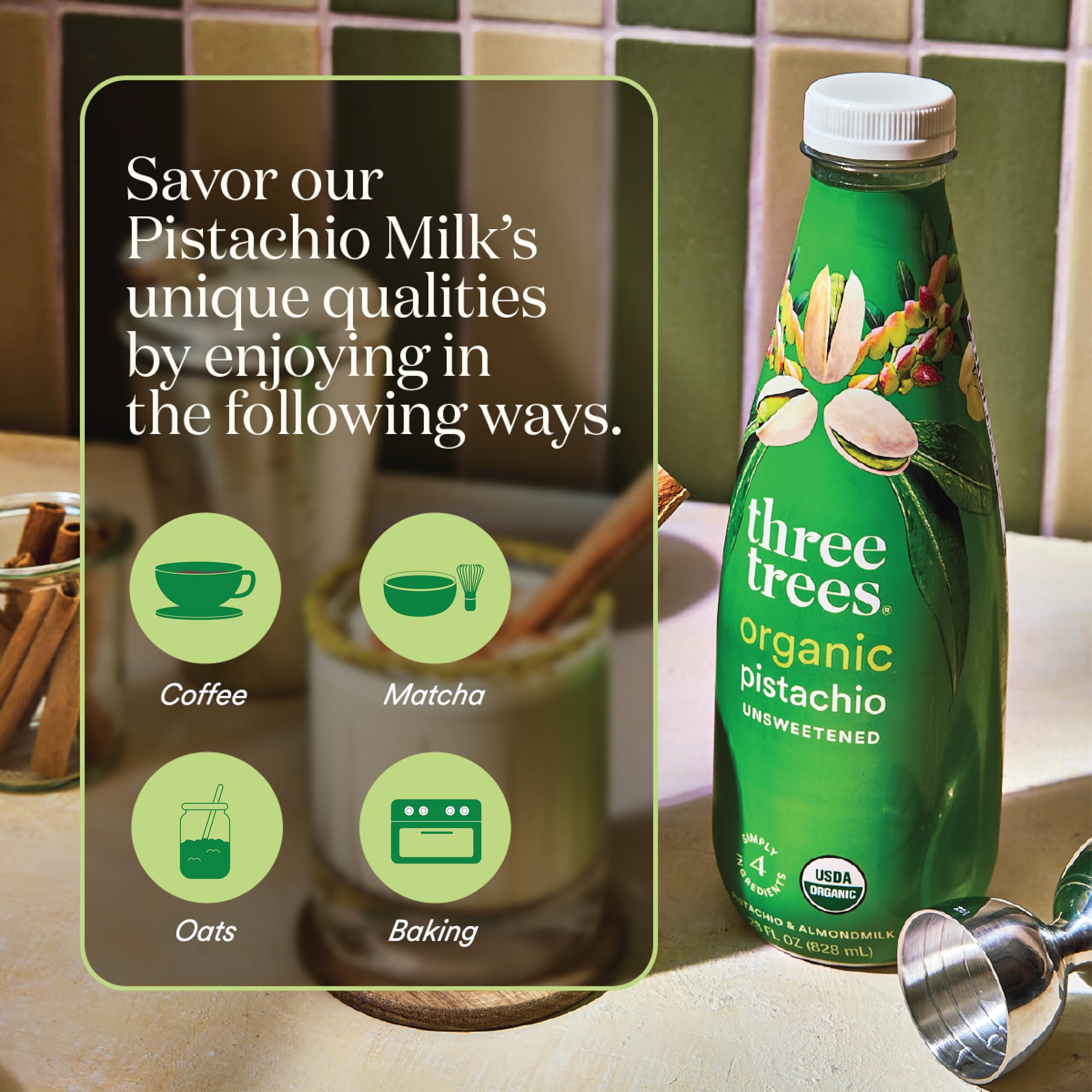 Unsweetened Creamy Pistachio Milk