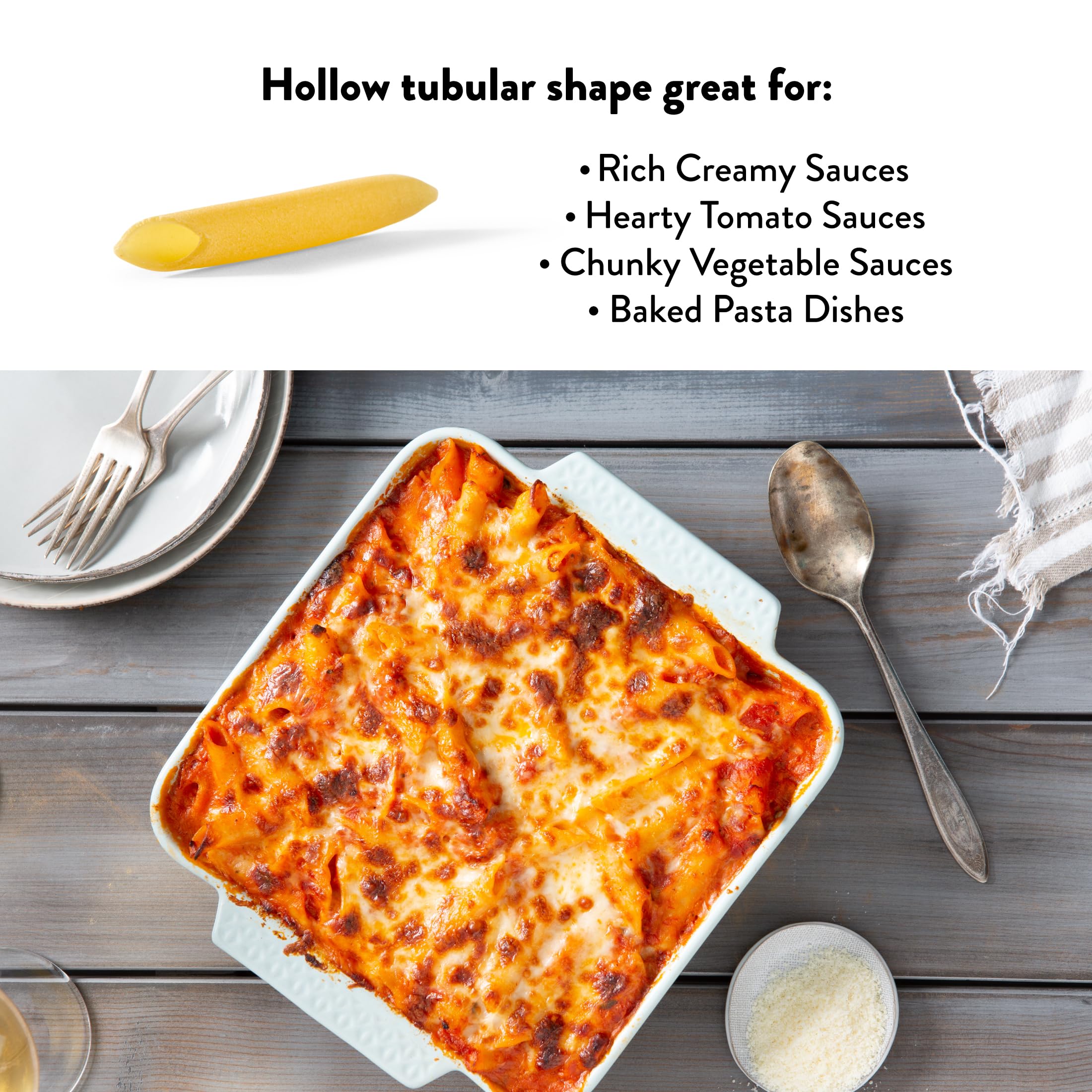 Bronze Cut Made with Only Durum Wheat Semolina Flour Penne Ziti Pasta