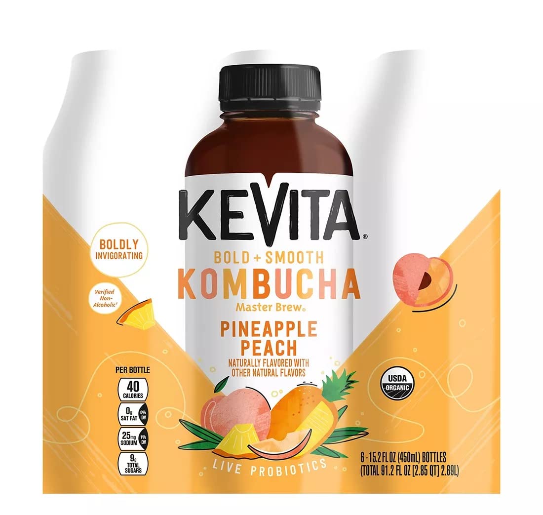 / Pineapple Peach Master Brew Kombucha Non-Alcoholic Drink