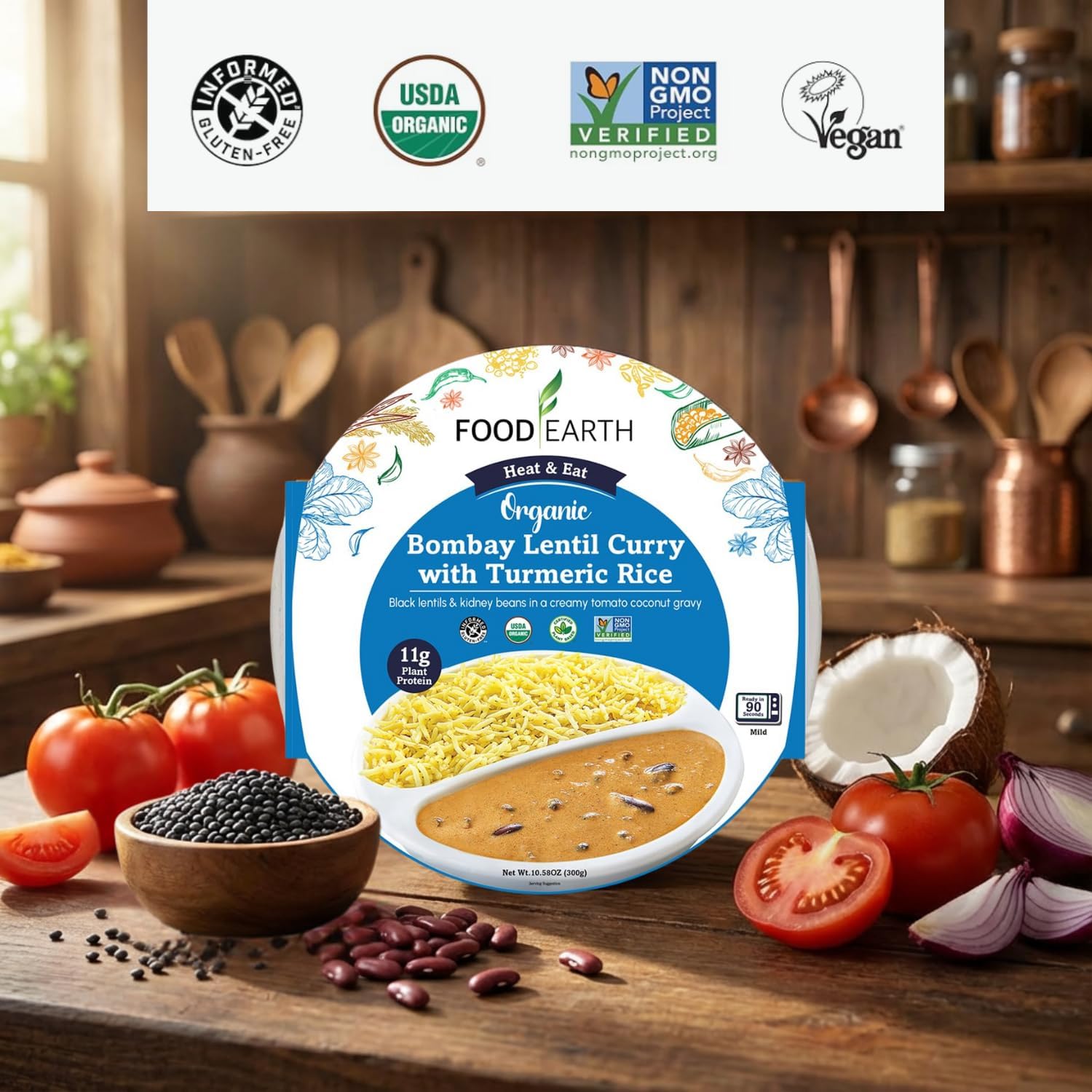 Microwavable Ready-to-Eat Indian Chickpeas Curry